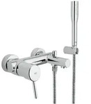 GROHE Concetto Einhand-Wannenbatterie mit Brausegarnitur, Badarmaturen, chrom