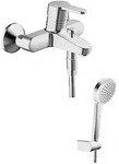 Hansa HANSAPRIMO Einhand Wannenbatterie, AP mit Brausegarnitur, Badarmaturen, chrom