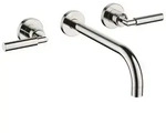 Dornbracht TARA Dreiloch-Waschtisch-Wandbatterie, Badarmaturen, 36717882-08, platin