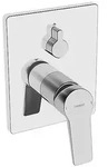 Hansa HANSATWIST Einhebelmischer Fertigmontageset f&uuml;r Wanne/Brause, Rosette eckig,