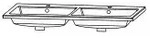 Puris Keramik - Doppel - Waschtisch 122 cm, Badkeramik, WTM442D1, wei&szlig;