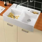 Villeroy & Boch Sp&uuml;lstein Doppelbecken, Ablaufgarnitur mit Excenterbet&auml;tigung,