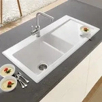 Villeroy & Boch Subway 60 Einbausp&uuml;le, Ablaufgarnitur mit Handbet&auml;tigung, Becken
