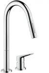 AXOR Citterio M 2-Loch-Einhebel-K&uuml;chenmischer mit Ausziehbrause, K&uuml;chenarmaturen,