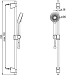 Hansa HANSABASICJET Wandstangen-Set 72 cm, Badarmaturen, 44780233, chrom