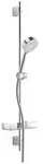 Hansa HANSABASICJET Wandstangen-Set 92 cm, Badarmaturen, 44670113, chrom
