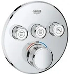 GROHE Grohtherm SmartControl Thermostat Fertigmontageset mit 3 Absperrventilen, runde