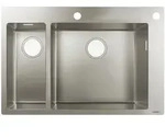 hansgrohe S712-F655 Einbausp&uuml;le 180/450 mit 2 Becken, ohne Abtropffl&auml;che 43310800,