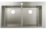 hansgrohe S711-F765 Einbausp&uuml;le 370/370 mit 2 Becken, ohne Abtropffl&auml;che 43303800,