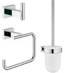 GROHE Essentials Cube WC-Set 3 in 1, Accessoires, 40757001, chrom