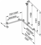 Keuco Plan Care Duschhandlauf mit Brausestange 110 x 90 cm, Accessoires,...