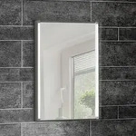 Fackelmann LED-Line Badspiegel mit seitlicher Beleuchtung 42,5 x 67 cm in Silbergrau,