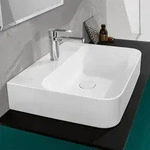 Villeroy & Boch Finion Aufsatzwaschtisch 80 cm mit Hahnloch, mit ViFlow &Uuml;berlauf