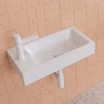 Kaldewei PURO Wand- Handwaschtisch 3162 mit 1 Hahnlochbohrung links, 55 cm