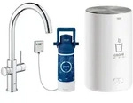 GROHE Red Duo Armatur und Boiler Gr&ouml;&szlig;e M, Armatur mit C-Auslauf, K&uuml;chenarmaturen,