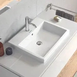 Duravit Vero Air Einbauwaschtisch mit 1 Hahnloch 55 x 45,5 cm 0383550000, Badkeramik,