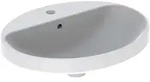 Geberit VariForm Einbauwaschtisch 55 x 45 cm, oval, mit Hahnlochbank, Badkeramik,