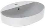 Geberit VariForm Aufsatzwaschtisch 60 x 45 cm, oval, mit Hahnlochbank, Badkeramik,