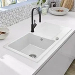 Villeroy & Boch Siluet 60 Einbausp&uuml;le mit Ablaufgarnitur mit Excenterbet&auml;tigung,