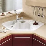 Villeroy & Boch Solo Eck-Einbausp&uuml;le, Ablaufgarnitur mit Excenterbet&auml;tigung,