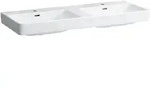 LAUFEN PRO S Doppelwaschtisch 130 cm, mit 2 Hahnl&ouml;chern, mit 2 &Uuml;berl&auml;ufen,