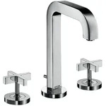 AXOR Citterio 3-Loch Waschtischarmatur mit Kreuzgriffen ohne Platte Ausladung 14 cm,