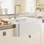 Villeroy & Boch Sp&uuml;lstein Einzelbecken, Ablaufgarnitur mit Excenterbet&auml;tigung,