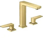 hansgrohe Metropol 3-Loch Waschtischarmatur 160 mit Hebelgriffen und Push-Open