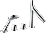 AXOR Starck Organic 4-Loch-Fliesenrandthermostat, Badarmaturen, 12426000, chrom