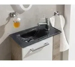 Fackelmann G&auml;ste-WC Glasbecken 45 x 25 cm mit Permanentablauf, Badkeramik,...