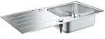 GROHE K500 Edelstahl-Einbausp&uuml;le 100 x 50 cm mit Abtropffl&auml;che, reversible,