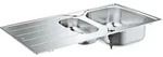 GROHE K200 Edelstahl-Einbausp&uuml;le 96,5 x 50 cm mit 1,5 Becken und Abtropffl&auml;che,