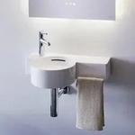 LAUFEN Val Handwaschbecken 55 x 31,5 cm, Ablage rechts, mit 1 Hahnloch, mit...