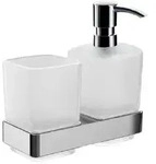 Emco Loft Glashalter mit Seifenspender und Mundglas, Accessoires, 053100100,...