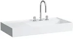 LAUFEN Kartell Waschtisch 90 x 46 cm, mit Ablage links und 1 Hahnloch, Badkeramik,
