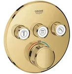 GROHE Grohtherm SmartControl Thermostat Fertigmontageset mit 3 Absperrventilen, runde