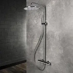 Herzbach LIVING SPA Duschs&auml;ule mit Regenbrause 30 cm rund, mit Stabhandbrause,