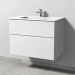 Sanipa 3way Kombination mit Keramikwaschtisch Design 80 cm, 2 Ausz&uuml;ge mit Push...