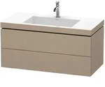 Duravit L-Cube M&ouml;belwaschtisch c-bonded wandh&auml;ngend mit 2 Ausz&uuml;gen und 1 Hahnloch