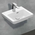 Villeroy & Boch Subway 3.0 Handwaschbecken 45 cm, mit 1 Hahnloch, mit &Uuml;berlauf,