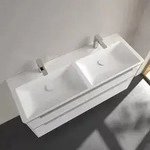 Villeroy & Boch Subway 3.0 Schrank-Doppelwaschtisch 130 cm, mit 2 Hahnl&ouml;chern,...