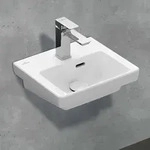 Villeroy & Boch Subway 3.0 Handwaschbecken 37 cm, mit 1 Hahnloch, mit &Uuml;berlauf,