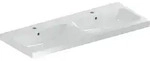 Geberit iCon Light Doppelwaschtisch 120 cm, mit 2 Hahnl&ouml;chern, mit 2 &Uuml;berl&auml;ufen,