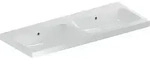 Geberit iCon Light Doppelwaschtisch 120 cm, ohne Hahnloch, mit 2 &Uuml;berl&auml;ufen,