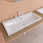 Kaldewei PURO Aufsatzwaschtisch 3155 mit 3 Hahnlochbohrungen, 90 cm, Badkeramik,