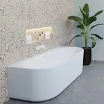 Riho Desire Back-2-Wall Vorwand-Badewanne 180 x 84 cm mit Riho Fall und LED