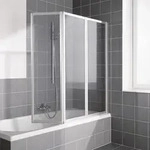 Kermi Vario 2000 Faltwand 3-fl&uuml;gelig auf Badewanne 140 x 140 cm, Duschkabinen,