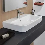 Villeroy & Boch O.novo Aufsatz-Waschtisch 65 x 46 cm mit &Uuml;berlauf, 1 Hahnloch