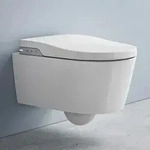 Megabad Living Dusch-WC sp&uuml;lrandlos, inkl. WC-Sitz 10MBL8030, Badkeramik, wei&szlig;