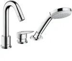 hansgrohe Logis 3-Loch Einhebel Wannenrandmischer, Badarmaturen, 71310000, chrom